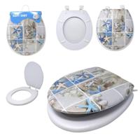 Toiletbril - strand design - 41 x 35,5 cm - soft seat - wc bril - toiletzitting - universeel - badka Toiletbril - strand design - 41 x 35,5 cm - soft seat - wc bril - toiletzitting - universeel - badka