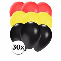 Shoppartners Party Ballonnen - 30x stuks - Duitse vlag kleuren - latex - 27 cm - versiering