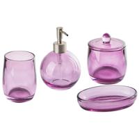 Beliani ROANA - Badkameraccessoire set-Paars-Glas - thumbnail