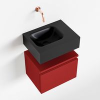 Toiletmeubel Mondiaz Andor | 40 cm | Meubelkleur Fire | Lex vrijhangend wastafel Urban Links | Zonder kraangat