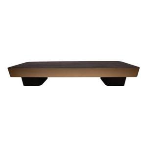 PTMD Warren Coffee Table 180x45x31 Brown Wood Gold Mtl