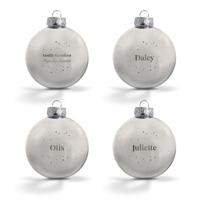 Kerstbal met naam - Zilver - 4 stuks