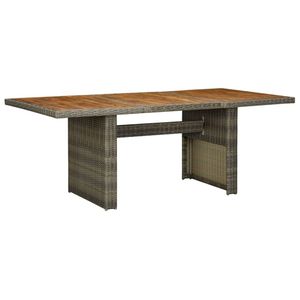 vidaXL Tuintafel poly rattan en massief acaciahout bruin