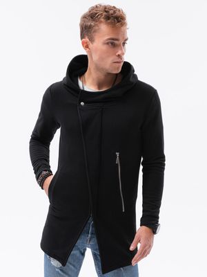 Herenhoodie met rits Haga B668 - zwart, maat L