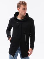 Herenhoodie met rits Haga B668 - zwart, maat L - thumbnail
