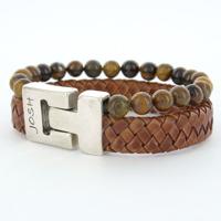 JOSH Heren Leren Armband Pilot Station Matt Cognac | 24966