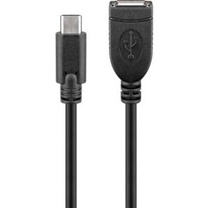 Goobay 55470 USB-kabel USB 2.0 0,2 m USB C USB A Zwart