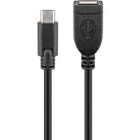 Goobay 55470 USB-kabel USB 2.0 0,2 m USB C USB A Zwart - thumbnail