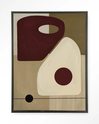 Urban Cotton Wandkleed 'Polished' 145 x 190cm in Floating Frame - black