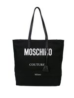 Moschino sac cabas à logo contrastant - Noir