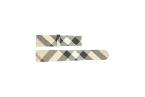 Horlogeband Burberry BU1059 / BU1076 Leder Crèmewit 18mm