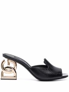 Dolce & Gabbana mules Keira à imprimé Iguana - Noir