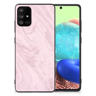 Samsung Galaxy A71 Marmeren Print Telefoonhoesje Marble Pink - Origineel Cadeau Vriendin