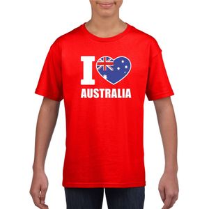 I love Australie supporter shirt rood jongens en meisjes XL (158-164)  -