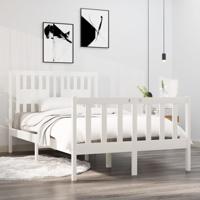 Bedframe massief hout wit 120x190 cm