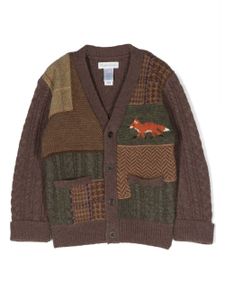 POLO RALPH LAUREN KIDS cardigan en laine à design patchwork - Marron