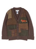 Ralph Lauren Kids cardigan en laine à design patchwork - Marron