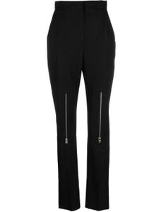 Alexander McQueen pantalon zippé à taille haute - Noir