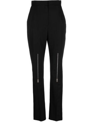 Alexander McQueen pantalon zippé à taille haute - Noir