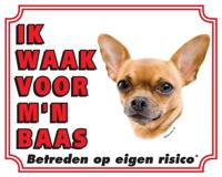 Chihuahua Waakbord - Korthaar Ik waak voor mijn Chihuahua Waakbord - Korthaar Ik waak voor mijn