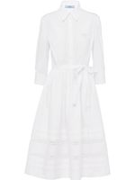 Prada robe-chemise à détails en dentelle - Blanc