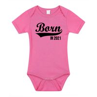 Born in 2021 cadeau baby rompertje roze meisjes