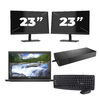 Dell Latitude 3420 - Intel Core i3-11e Generatie - 14 inch - 16GB RAM - 256GB SSD - Windows 11 Home + 2x 23 inch Monitor