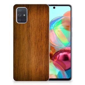 Samsung Galaxy A71 Bumper Hoesje Donker Hout