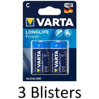 6 Stuks (3 Blisters a 2 st) Varta Longlife Power C Batterijen - thumbnail