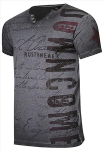 Rusty Neal - heren T-shirt antraciet - R-15271