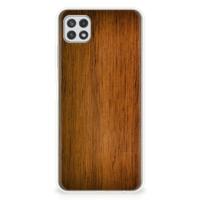 Samsung Galaxy A22 5G | Bumper Hoesje | Donker Hout