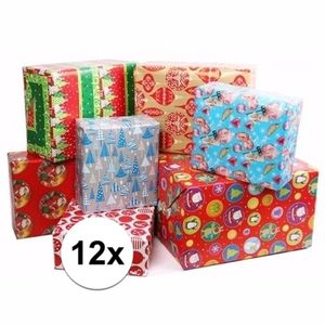 12x Hoomark kadopapier kerst