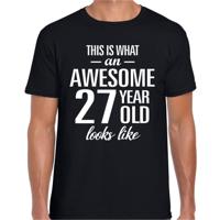 Awesome 27 years - geweldig 27 jaar cadeau t-shirt - zwart - voor heren - Verjaardag cadeau