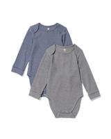 HEMA Meegroeirompers bamboe rib blauw (blauw) HEMA Meegroeirompers bamboe rib blauw (blauw)