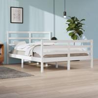 Bedframe massief grenenhout wit 140x200 cm