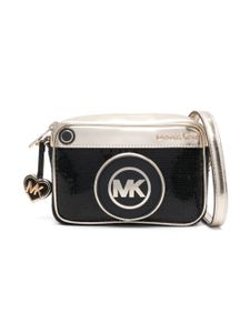 Michael Kors Kids sac porté épaule à fini métallisé - Noir