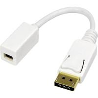 LogiLink CV0040 DisplayPort Adapter [1x DisplayPort stekker - 1x Mini-DisplayPort bus] Wit Vergulde steekcontacten 15.00 cm