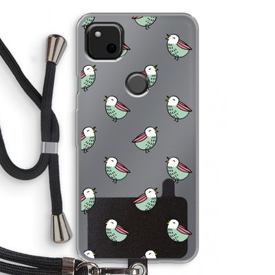 Vogeltjes: Pixel 4a Transparant Hoesje met koord