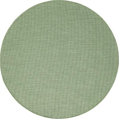 Karpet24 Sisal - Modern Effen Vloerkleed voor Binnen & Buiten, Groen-Ø 160 cm rond
