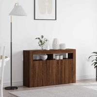 Dressoir bruin eikenkleur 116 x 30 x 75 cm Bewerkt hout
