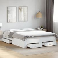 Bedframe met lades bewerkt hout wit 160x200 cm
