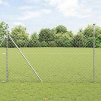 VidaXL Afrasteringspaal zilver 10 x 1,6 m (60 x 60 mm gaas) staal