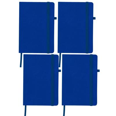 Notitieboekje / opschrijfboekje A5 - 4x - blauw - 15 x 21 cm - harde kaft