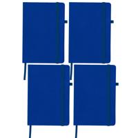 Notitieboekje / opschrijfboekje A5 - 4x - blauw - 15 x 21 cm - harde kaft