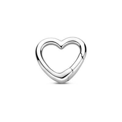 Connector Hart 14mm - Gerhodineerd 925 Zilver