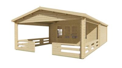 Blokhut - Tuinhuis Sheffield | 58 mm | vuren grijs geïmpregneerd