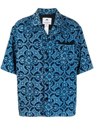 Marine Serre chemise imprimée à manches courtes - Bleu