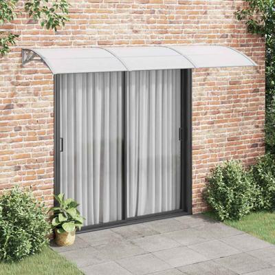 Deurluifel 300x75 cm polycarbonaat grijs
