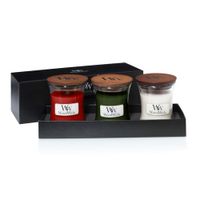 WoodWick 3 Mini Hourglass Gift Set kaars Rond Groen, Rood, Wit 1 stuk(s)
