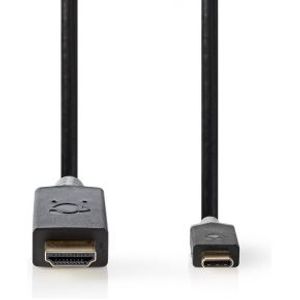 USB-Adapter | USB 3.2 Gen 1 | USB Type-C© Male | HDMI© Connector | 1.00 m | Rond | Verguld | PVC